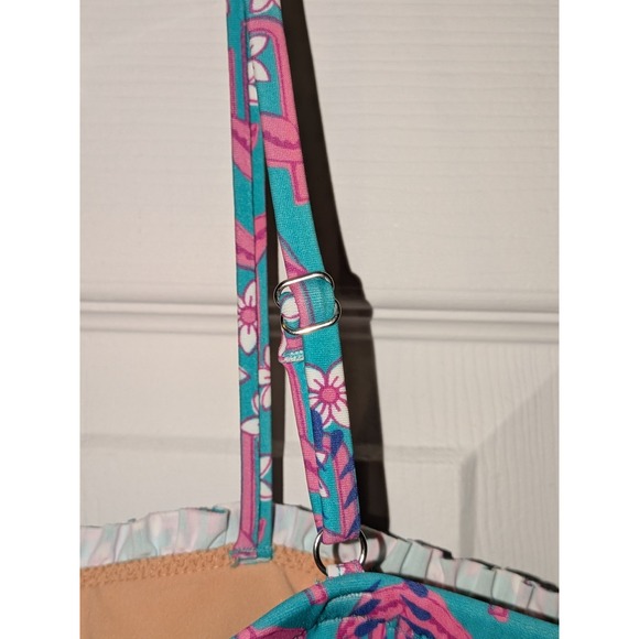 J. Crew Floral Print One Piece Swimsuit Shirred Smocked Bodice Summer Beach NWOT - Picture 12 of 12